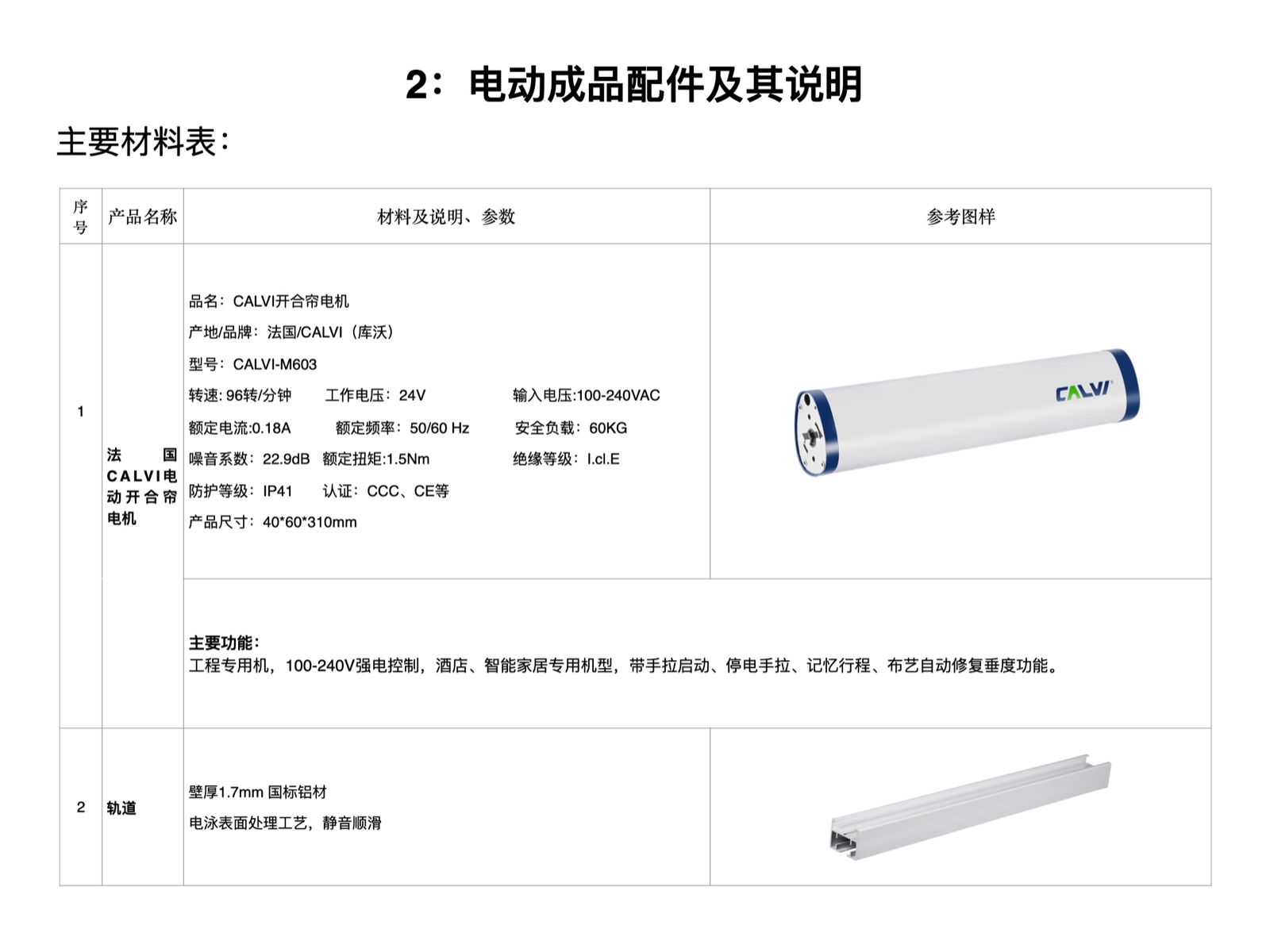 CALVI-M602開合簾電機